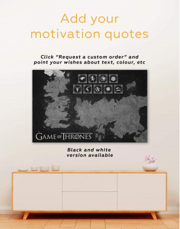 Game of Thrones Map with Houses Sigil Canvas Wall Art - image 6