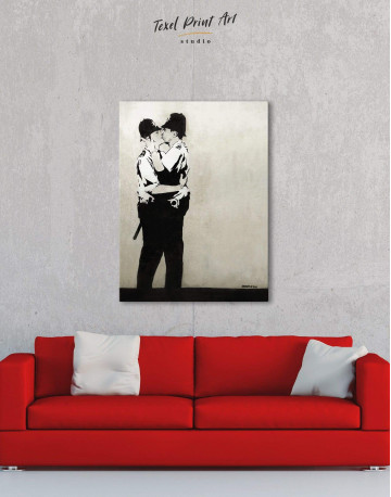 Kissing Coppers Canvas Wall Art - image 3