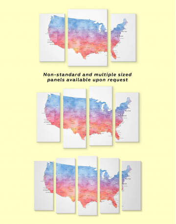 Colorful USA Map Canvas Wall Art - image 2