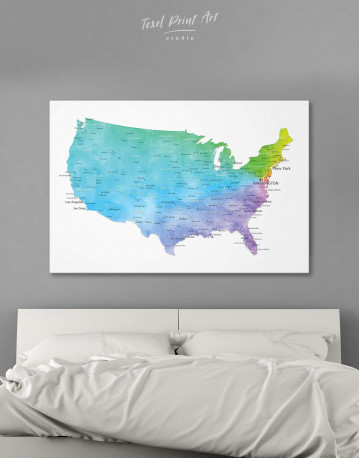 Blue USA Map Canvas Wall Art - image 6