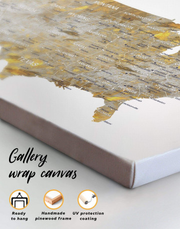 USA States Golden Map Canvas Wall Art - image 1