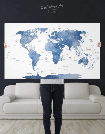 Blue and White Map Canvas Wall Art - image 5