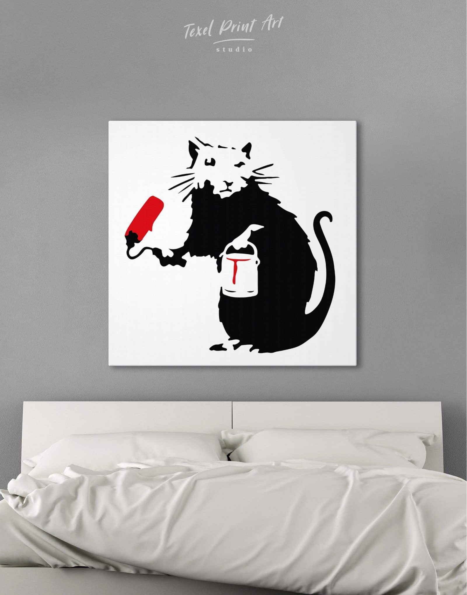 Banksy Rat Quotes Paint Reprint on Framed Canvas Wall Art Home Decoration 