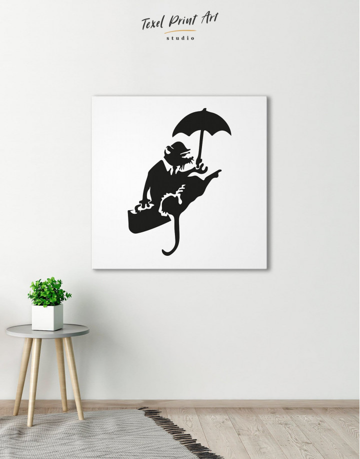 Umbrella Rat Canvas Wall Art