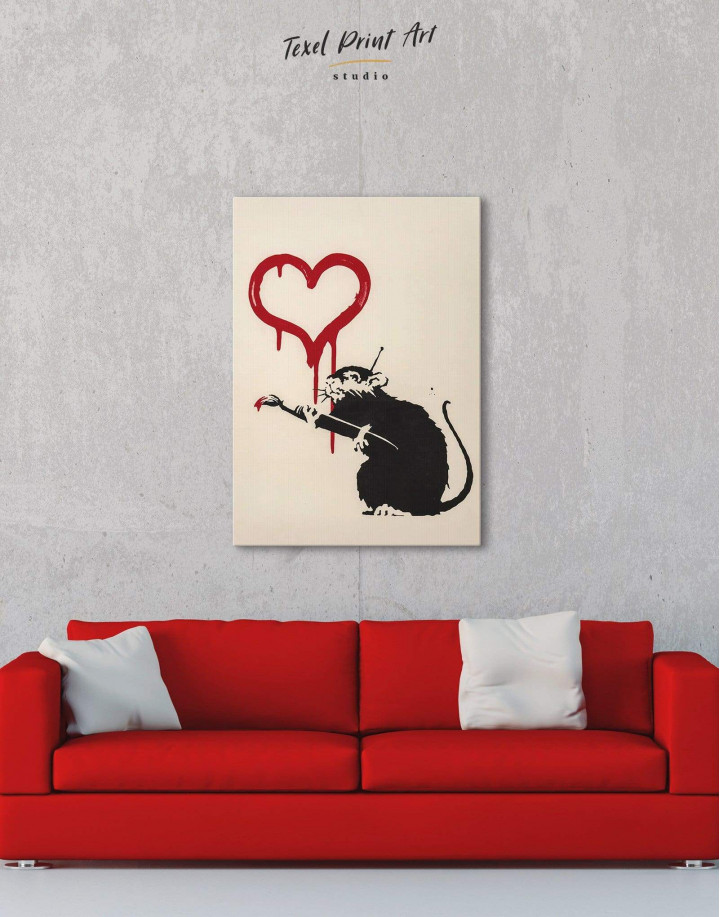 Banksy's Love Rat Canvas Wall Art | TexelPrintArt