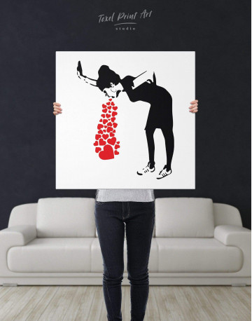 Girl Throwing Up Hearts Canvas Wall Art - image 2