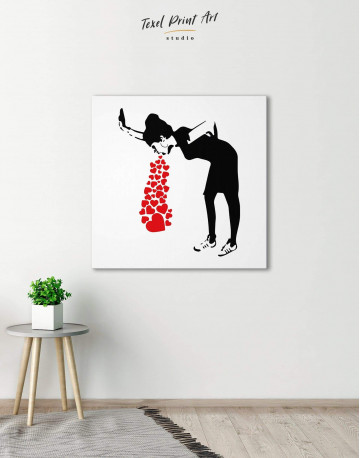 Girl Throwing Up Hearts Canvas Wall Art - image 3