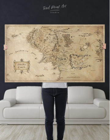 Middle Earth Map Canvas Wall Art - image 2