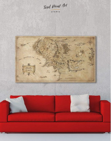 Middle Earth Map Canvas Wall Art - image 1