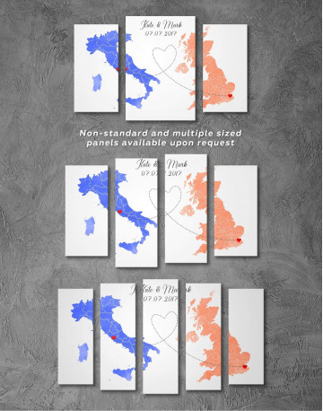 Long Distance Relationships Map Canvas Wall Art - image 4