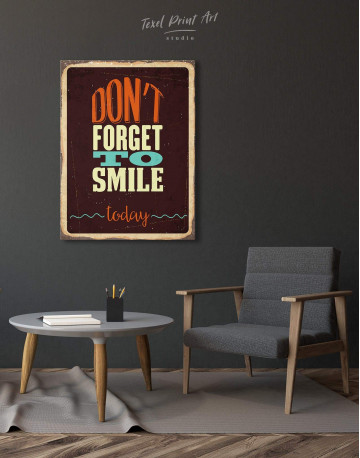 Don't Forget to Smile Today Retro Canvas Wall Art - image 1