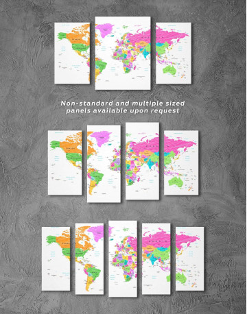 Colorful World Map Canvas Wall Art - image 5