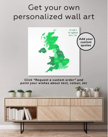 Map of Great Britain Canvas Wall Art - image 1