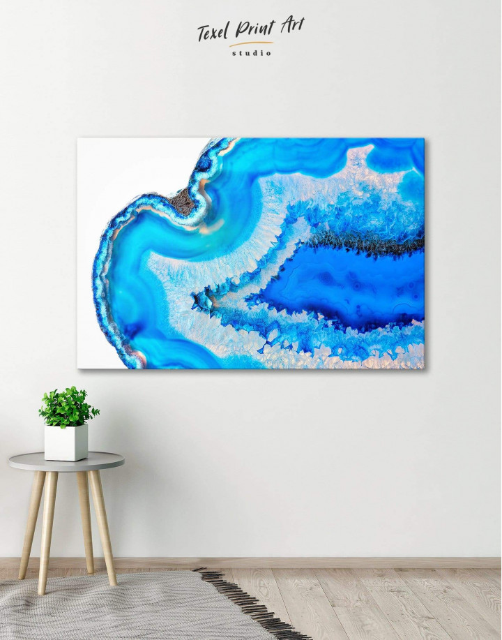 Deep Blue Geode Canvas Wall Art
