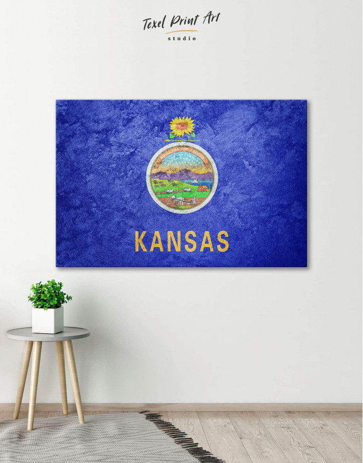 Kansas Flag Canvas Wall Art