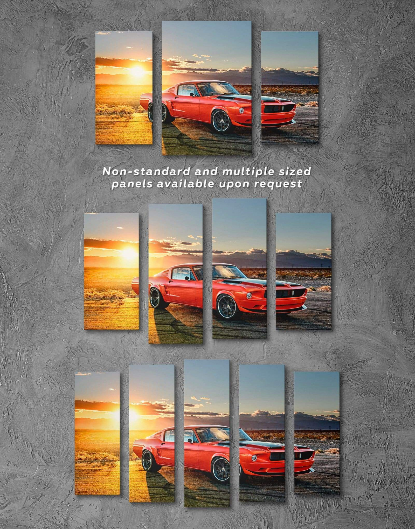 Boy Room Decor Ford Wall Decor Ford Mustang Canvas Canvas on Wooden Frame Ford Mustang Digital Painting Canvas Multiple Sizes Wrapped