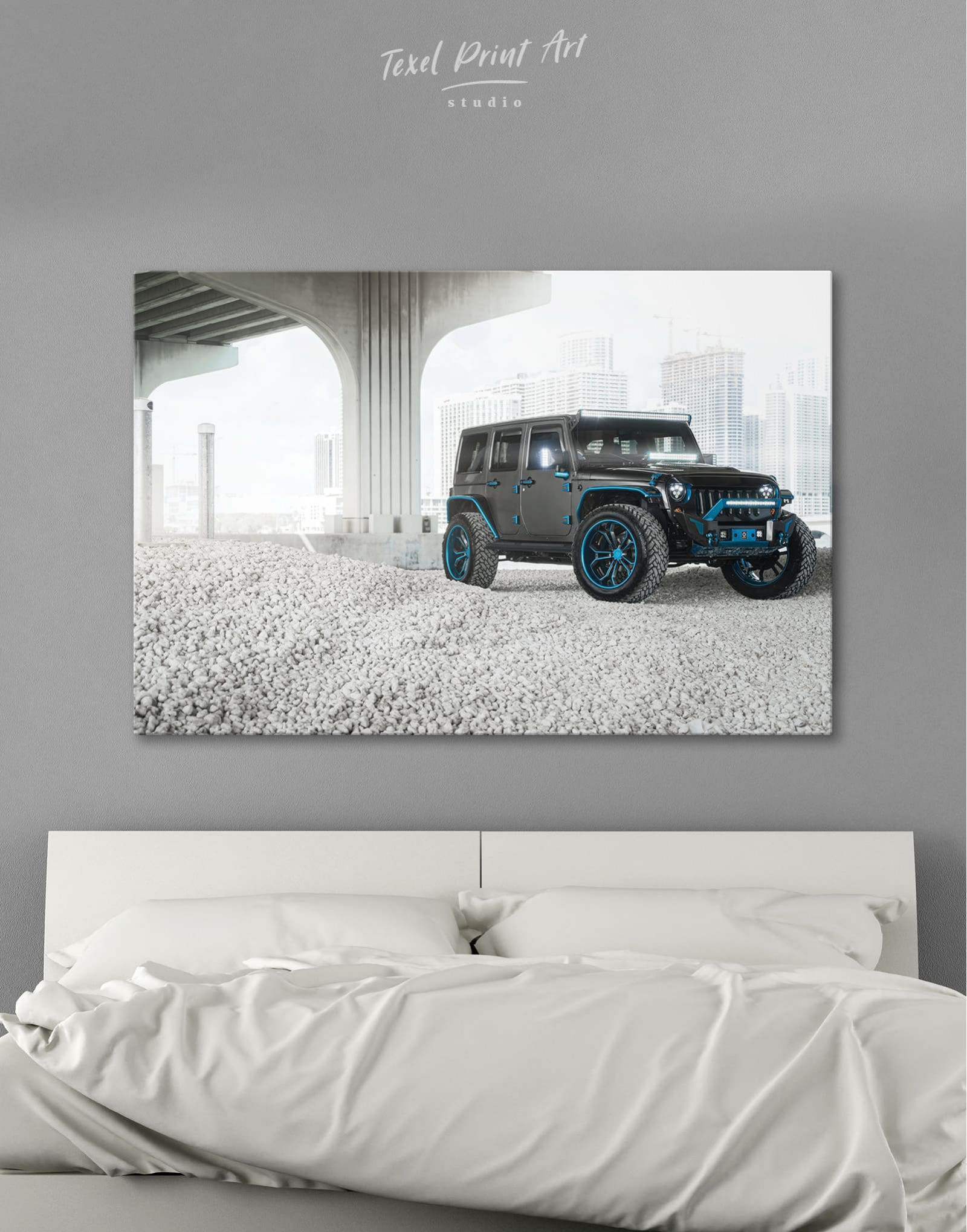 Black Jeep Wrangler Canvas Wall Art | TexelPrintArt