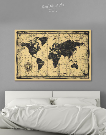World Old Style Map Canvas Wall Art