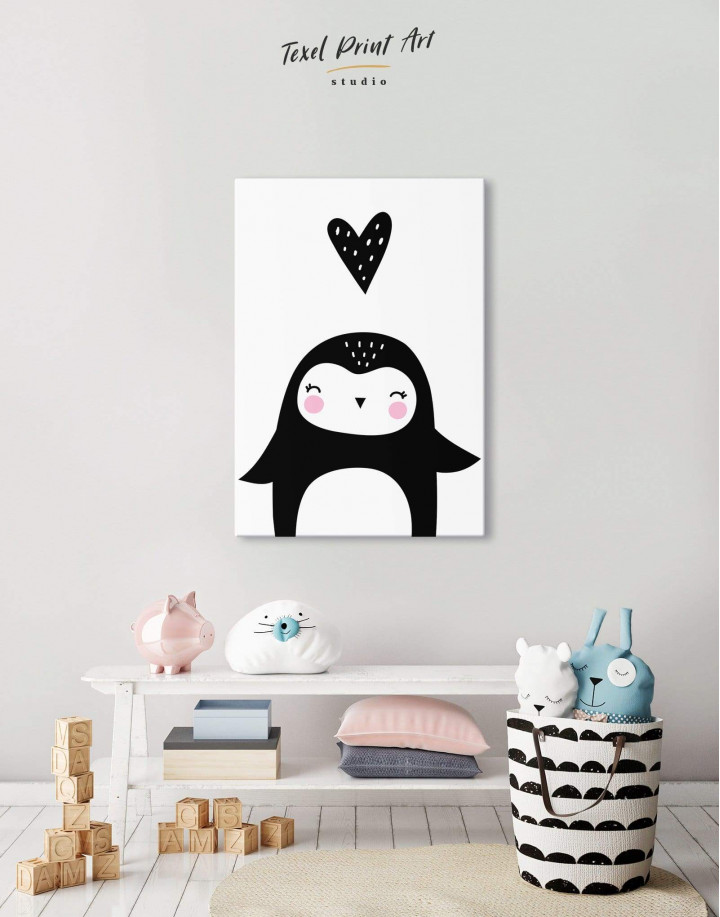 Penguin Nursery Animal Canvas Wall Art