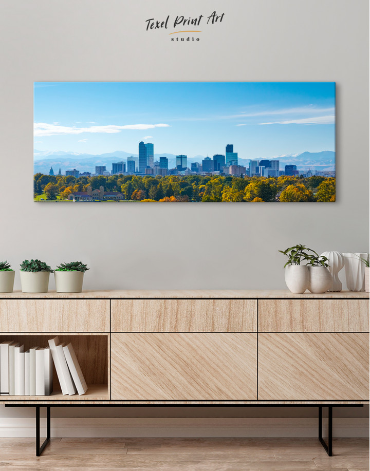 Panoramic Denver Skyline Canvas Wall Art