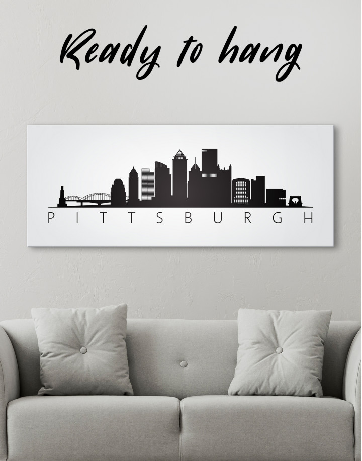 Black and White Pittsburgh Canvas Wall Art