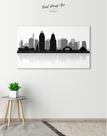 Silhouette Cincinnati Skyline Canvas Wall Art - image 4