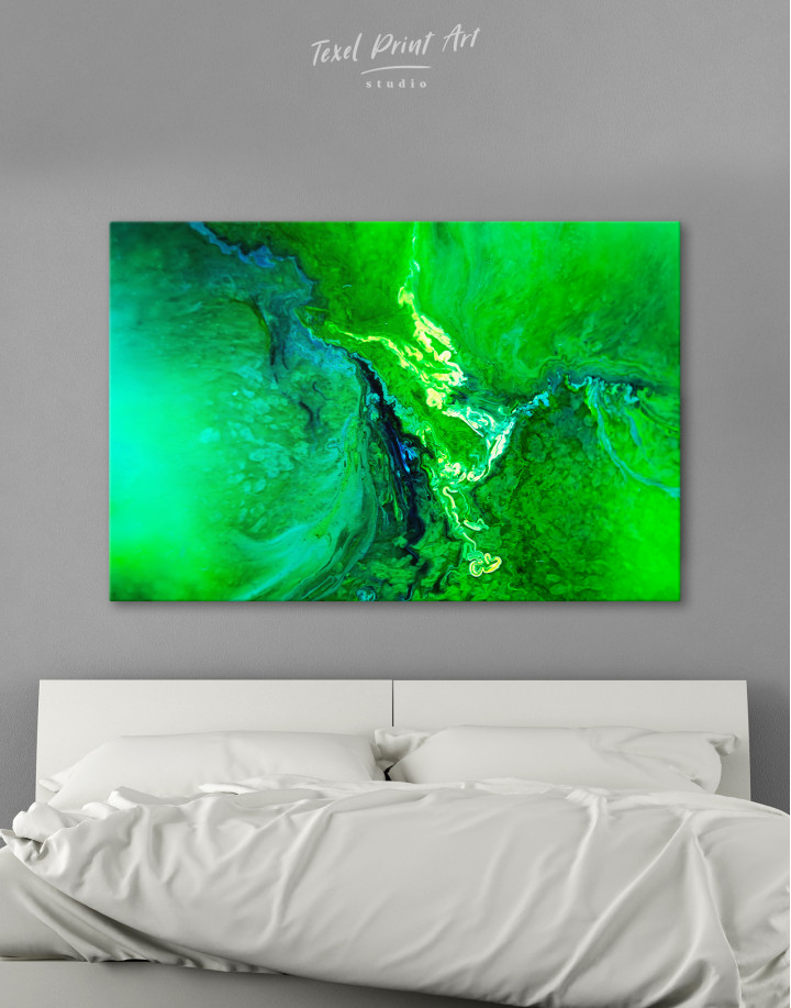 Green Abstract Painting Canvas Wall Art