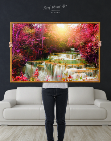 Framed Huai Mae Khamin Waterfall Canvas Wall Art - image 3