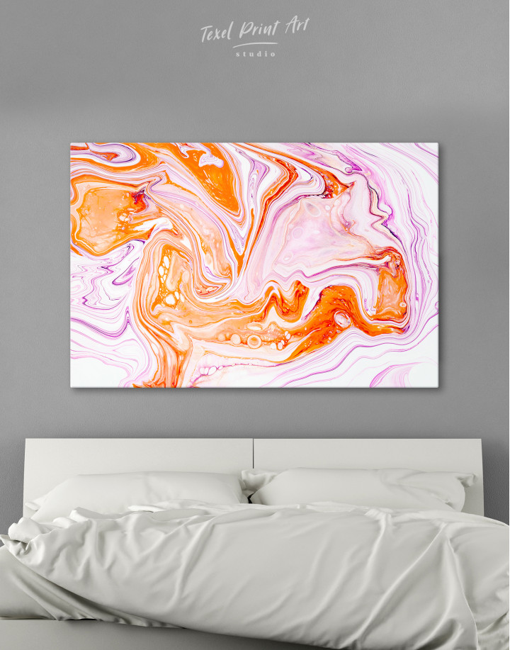 Purple and Orange Abstract Painting Canvas Wall Art