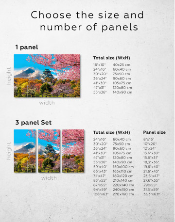 Japan Temple Fuji Mountain Landscape Canvas Wall Art - image 9