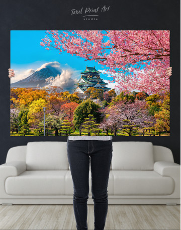 Japan Temple Fuji Mountain Landscape Canvas Wall Art - image 8