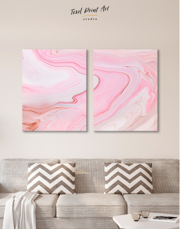 Pink Abstract Painting Canvas Wall Art - image 1