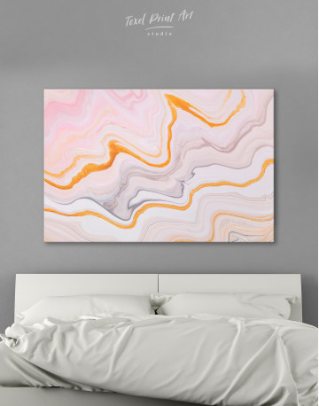 Cream and Orange Abstract Canvas Wall Art