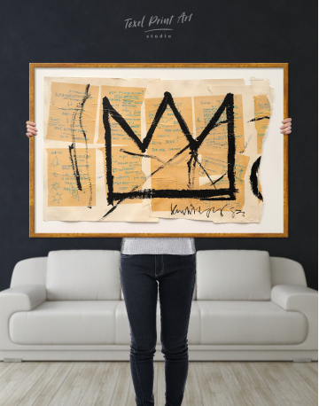 Framed Basquiat Crown Canvas Wall Art - image 2