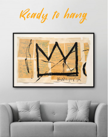 Framed Basquiat Crown Canvas Wall Art - image 3