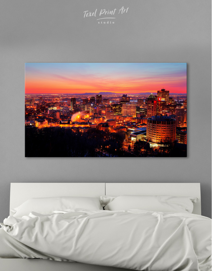 Sunset Cityscape View Canvas Wall Art