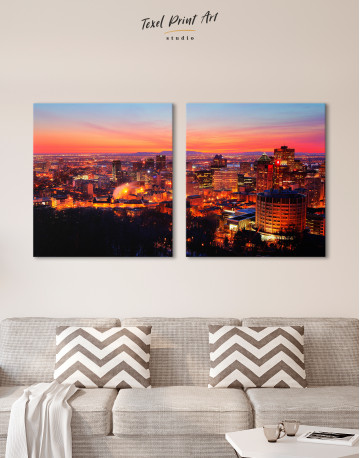 Sunset Cityscape View Canvas Wall Art - image 1