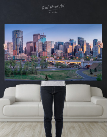 Eau Claire Park Calgary Skyline Canvas Wall Art - image 8