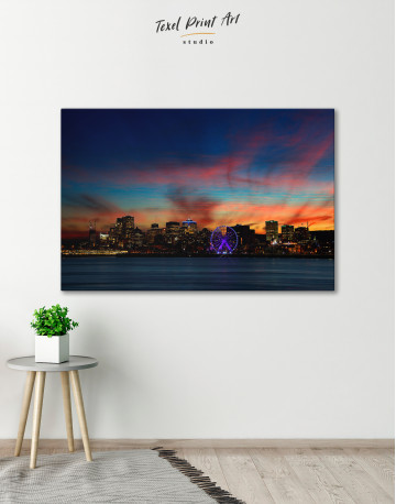 Sunset Skyline Horizon Canvas Wall Art - image 1