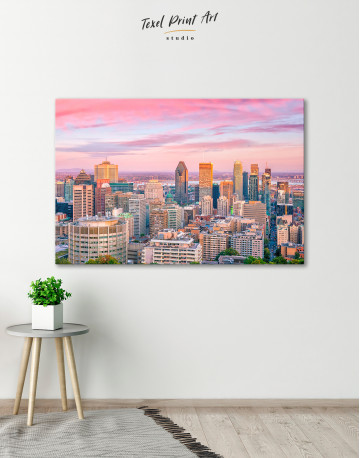 Beautiful Evening Montreal Skyline Canvas Wall Art - image 1