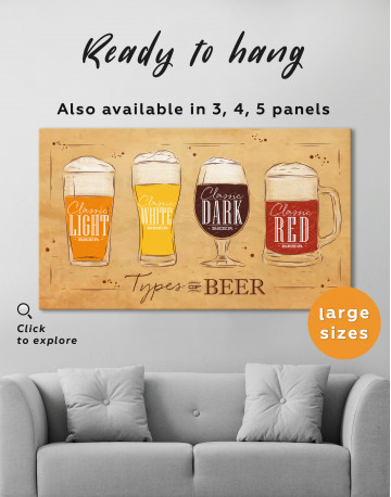 Types of Beer Canvas Wall Art