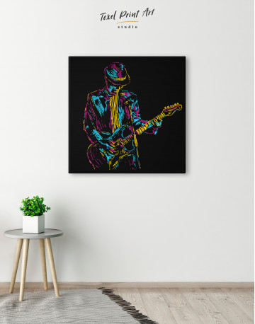 Abstract Guitar Player Canvas Wall Art - image 5