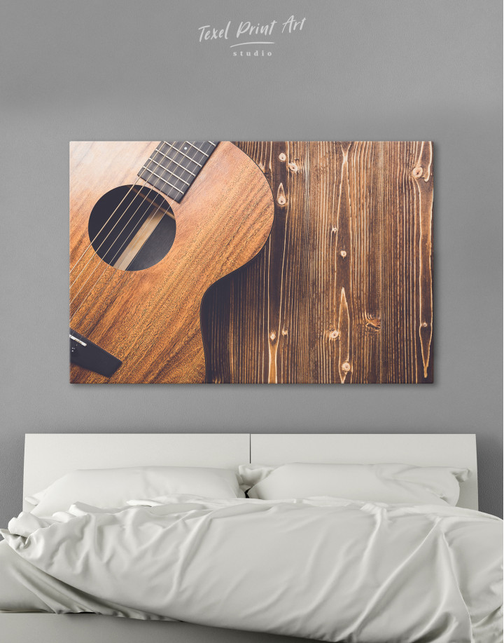Old Wooden Guitar Canvas Wall Art
