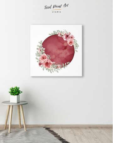 Red Moon with Flower Canvas Wall Art - image 1