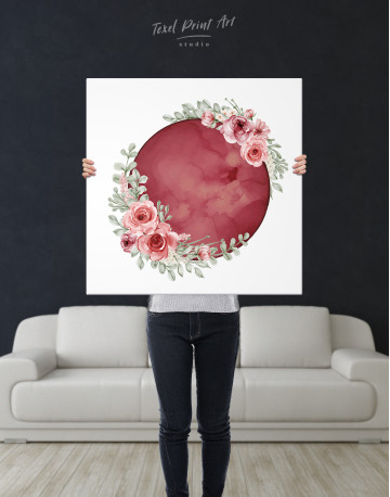 Red Moon with Flower Canvas Wall Art - image 6