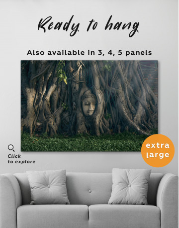 Ancient Buddha in Tree Canvas Wall Art - image 5