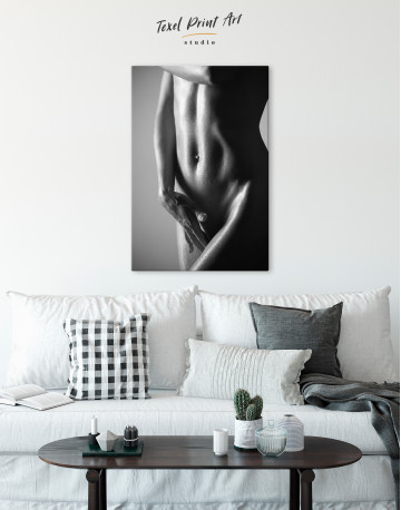 Black and White Woman Body Nude Canvas Wall Art - image 3