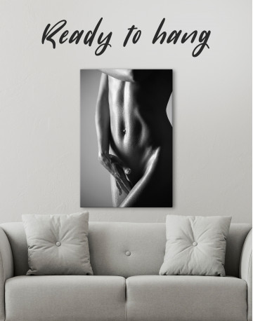 Black and White Woman Body Nude Canvas Wall Art