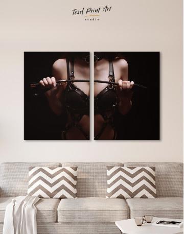 Sexy Girl With Whip Canvas Wall Art - image 2