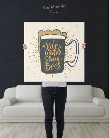 Save Water Drink Beer Canvas Wall Art - image 6